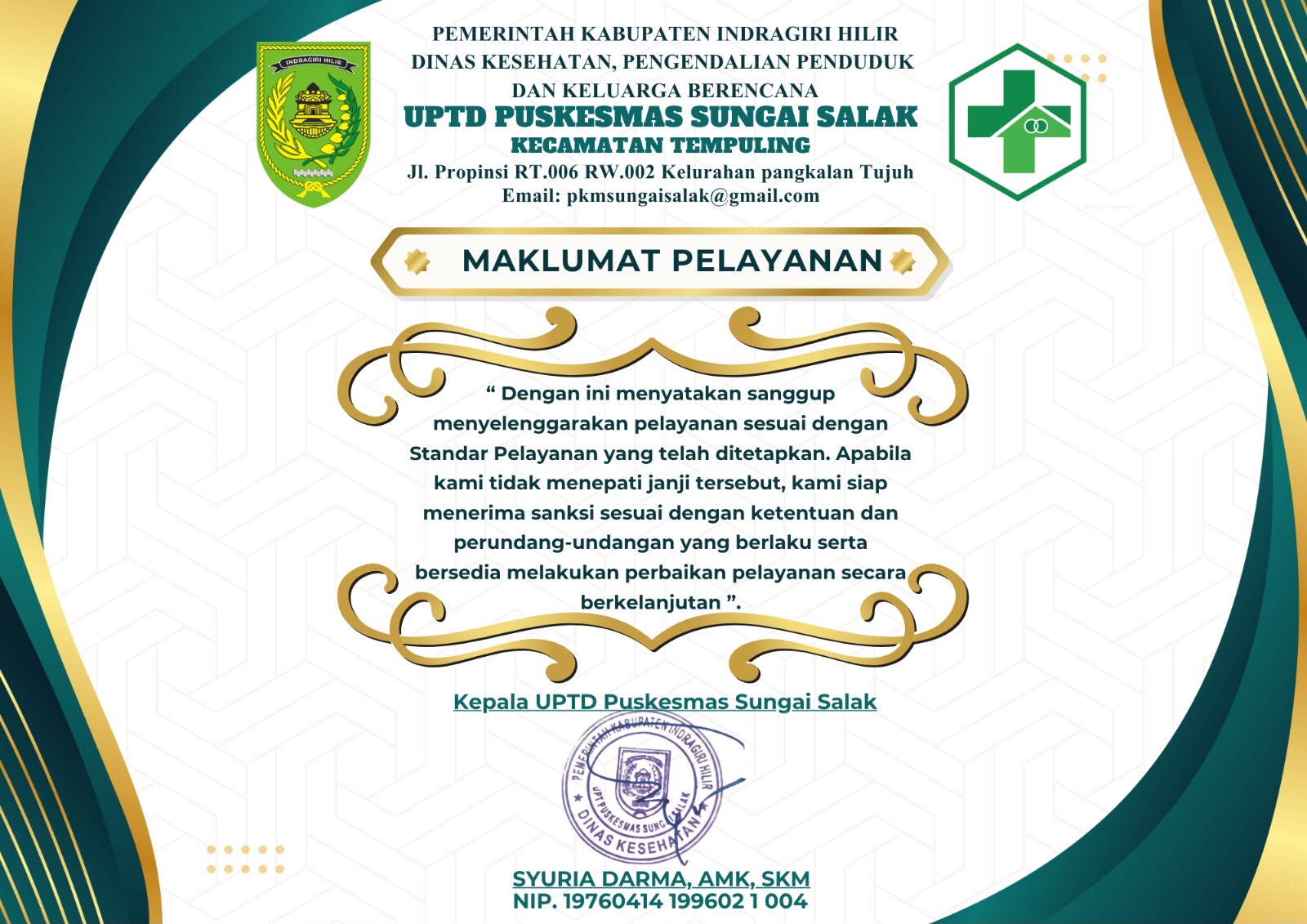 Maklumat Pelayanan UPTD Puskesmas Gajah Mada